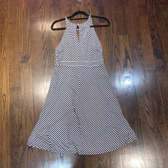 INC Navy And Silver Stripped Mini Dress - LARGE - Picture 3 of 5